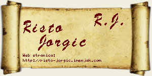 Risto Jorgić vizit kartica